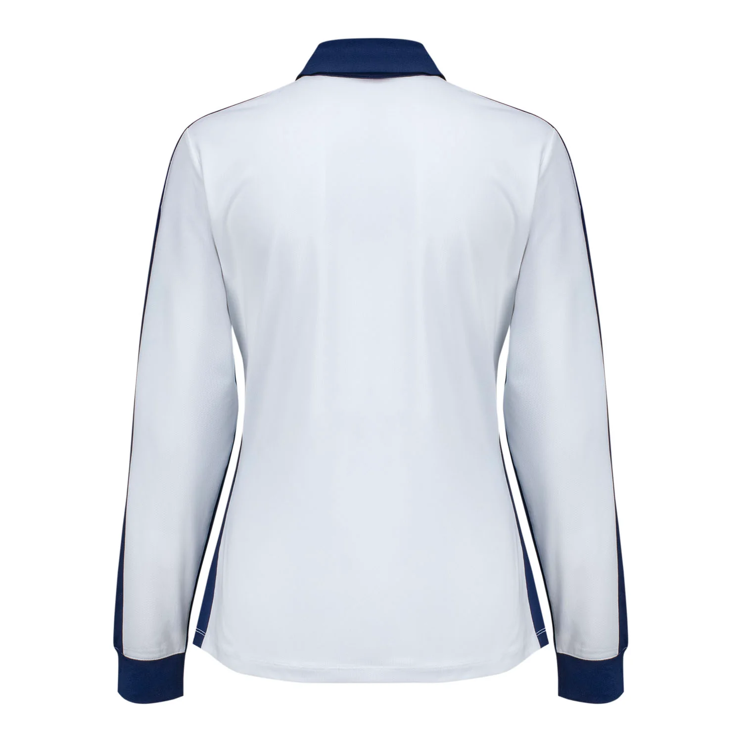Dunning 2025 Ryder Cup Ladies Moira Long Sleeve Ventilated Polo in White and Navy - Image 3