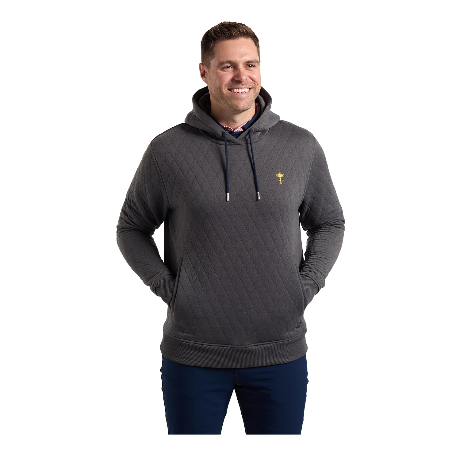 FootJoy 1927 Trophy Quilted Hoodie in Charcoal